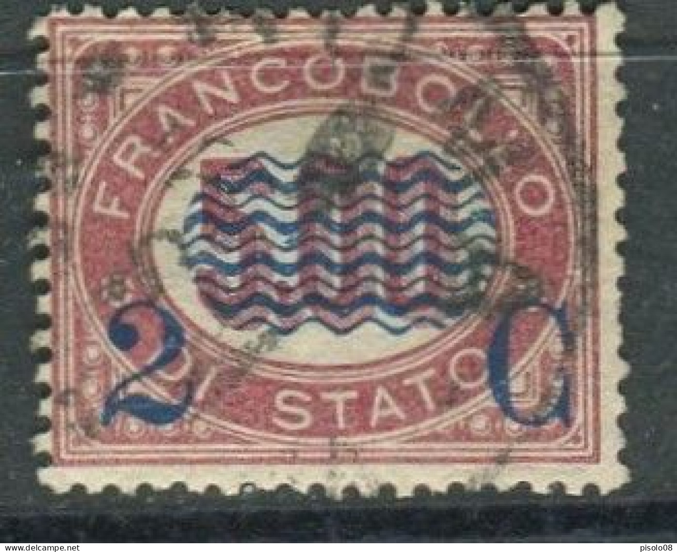 REGNO 1878 FRANCOBOLLI DI SERVIZIO 2 C. SU 5,00  USATA - Used