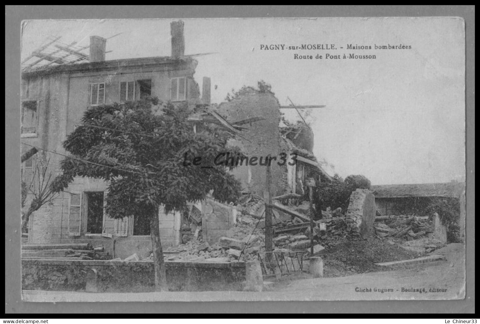 54 - PAGNY SUR MOSELLE --Maisons Bombardées - Route De Pont A Mousson - Autres & Non Classés