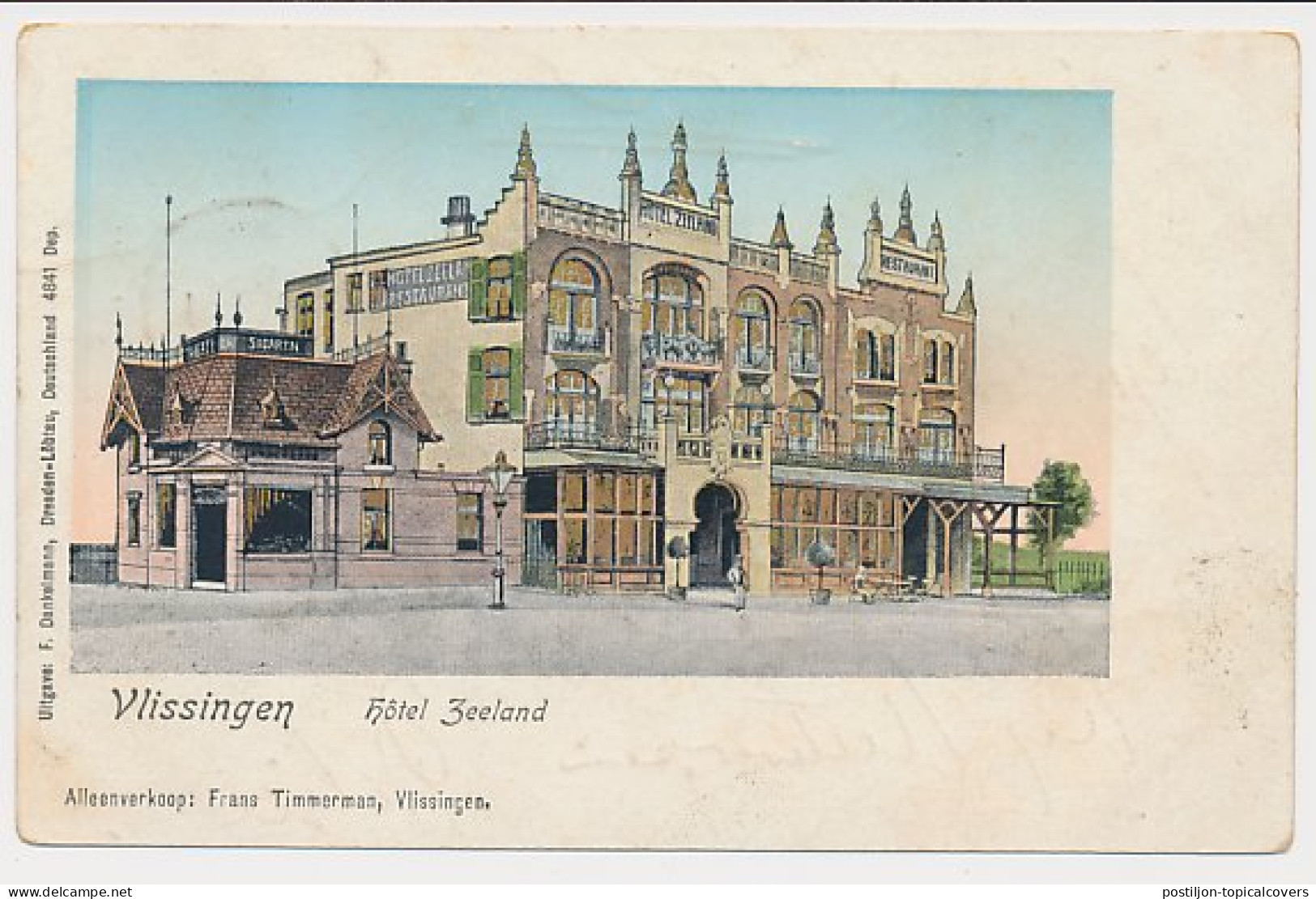 Trein Kleinrondstempel Breda - Vlissingen I 1902 - Storia Postale