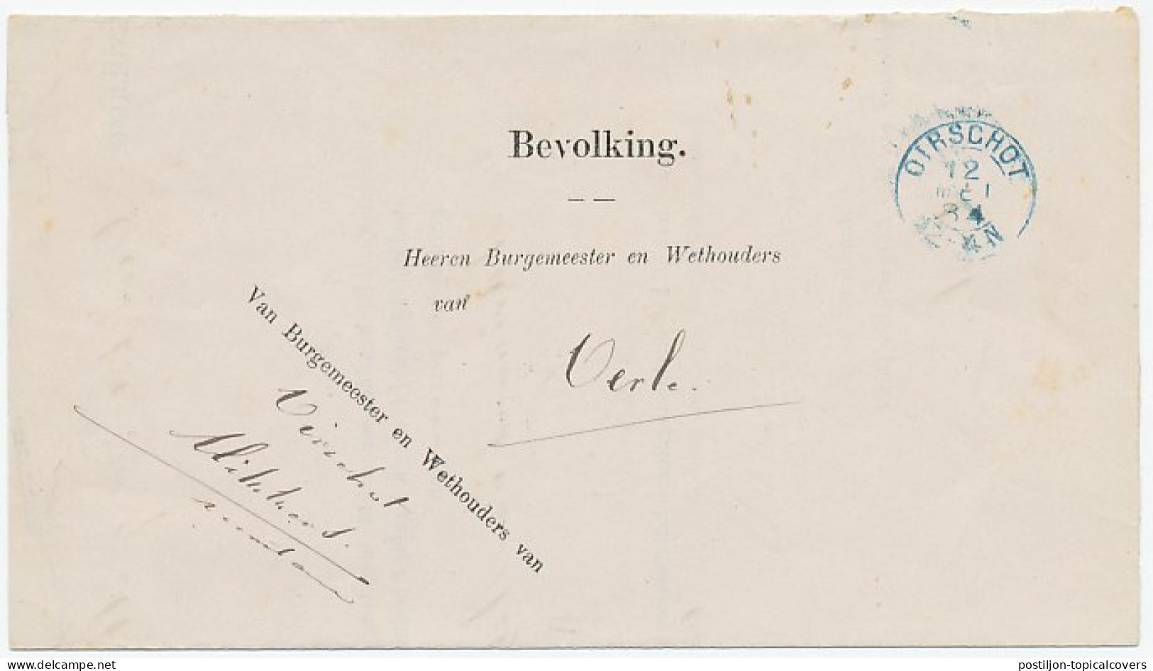 Kleinrondstempel Oirschot 1884 ( Blauw ) - Non Classés