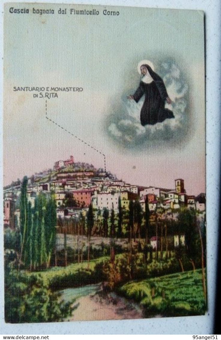 CASCIA BAGNATA DAL FIUMICELLO CORNO COL SANTIARIO E MONASTERO DI S.RITA 1935 - Perugia