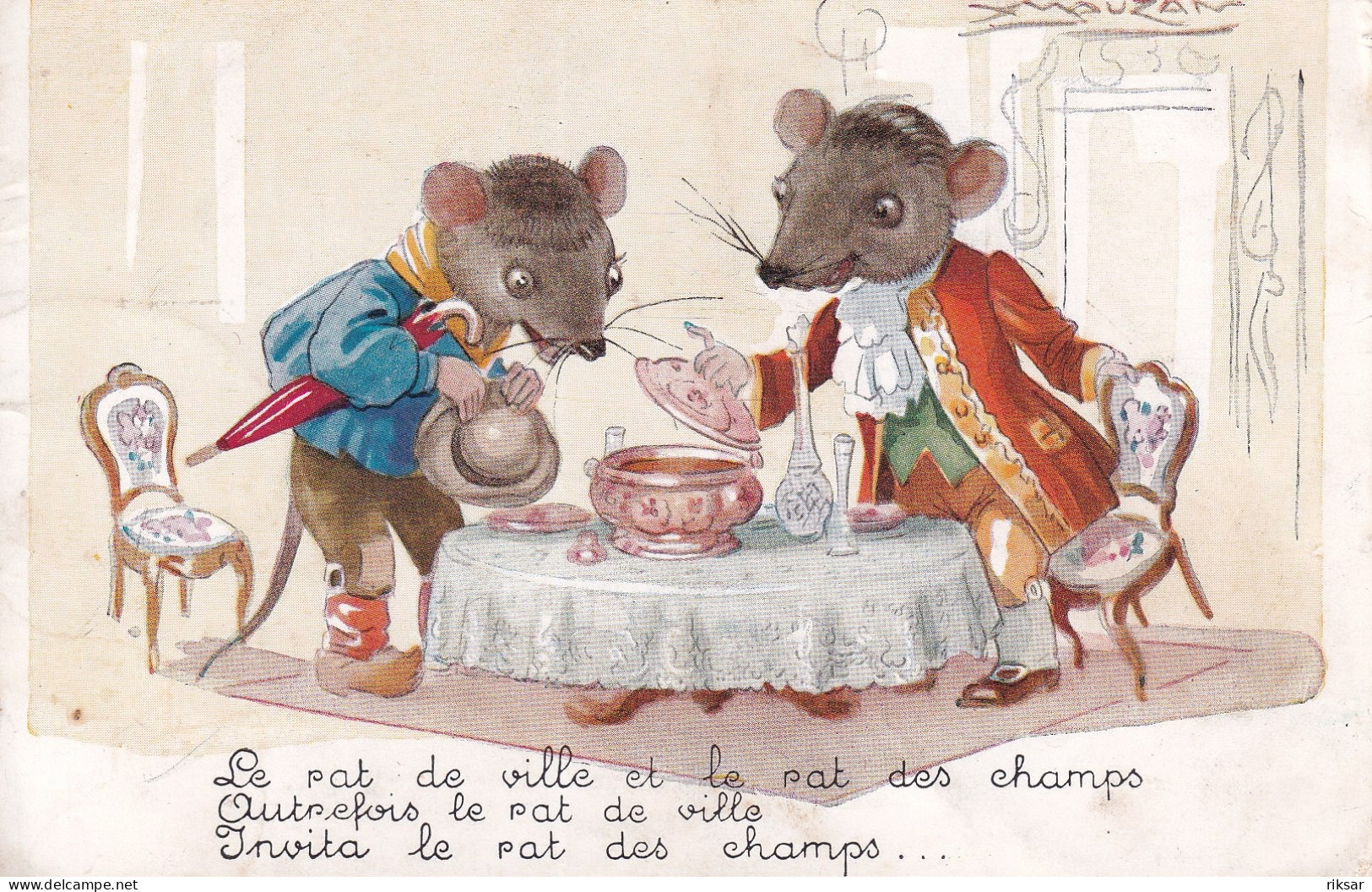 ILLUSTRATEUR(MAUZAN) LA FONTAINE(LE RAT DES VILLES ET LE RAT DES CHAMPS) - Mauzan, L.A.