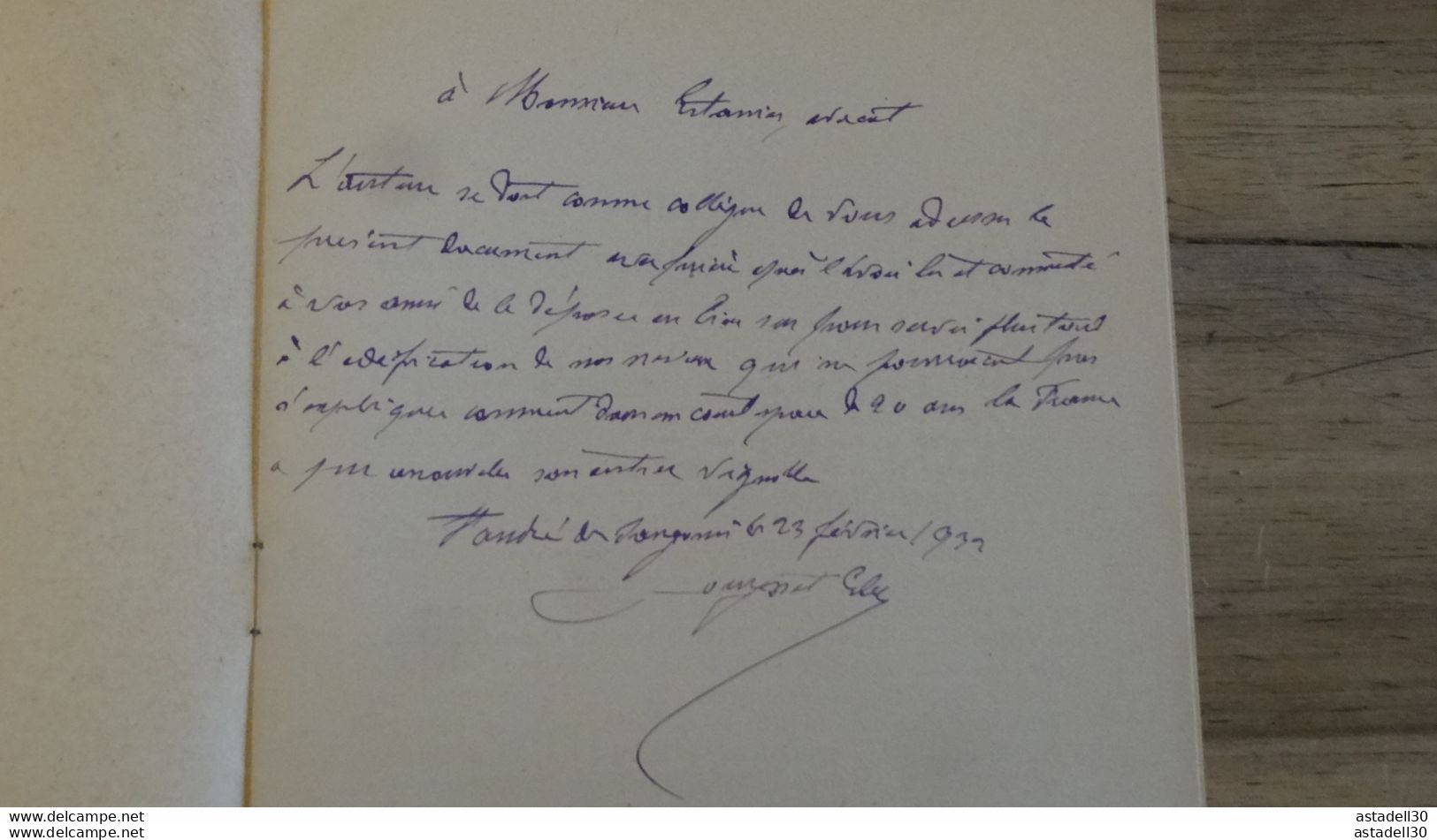 Livret Dedicace Par Son Auteur Elie DOUYSSET : Verité Sur Le Vin ........PHI ........ Caisse-23 - Andere & Zonder Classificatie