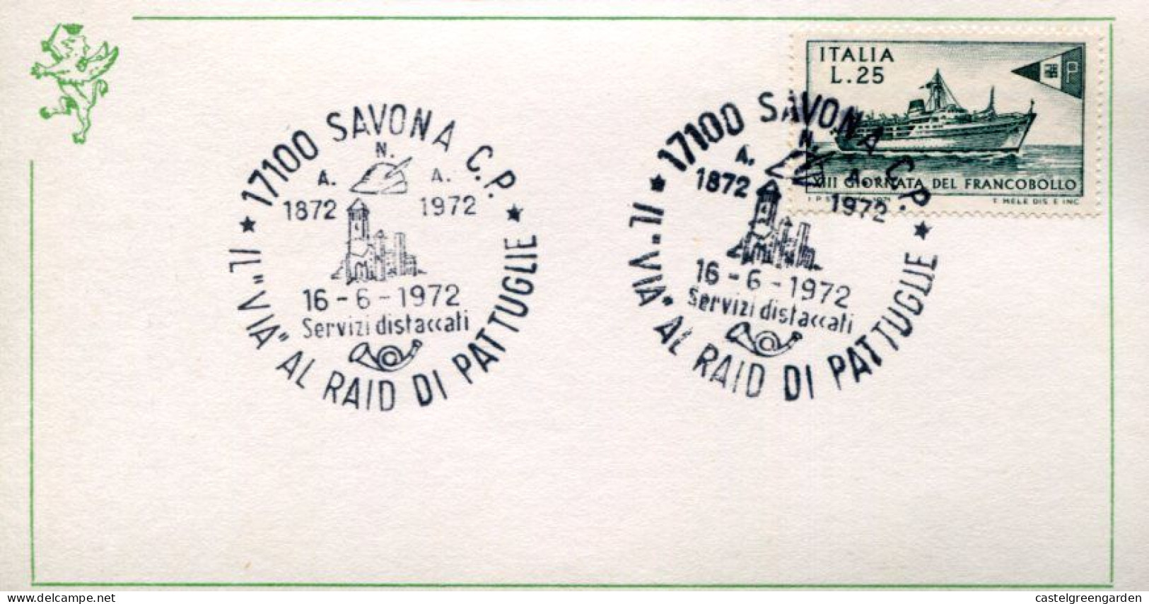 X0241 Italia Special Postmark 1972 Savona, Alpini Raid - Sin Clasificación
