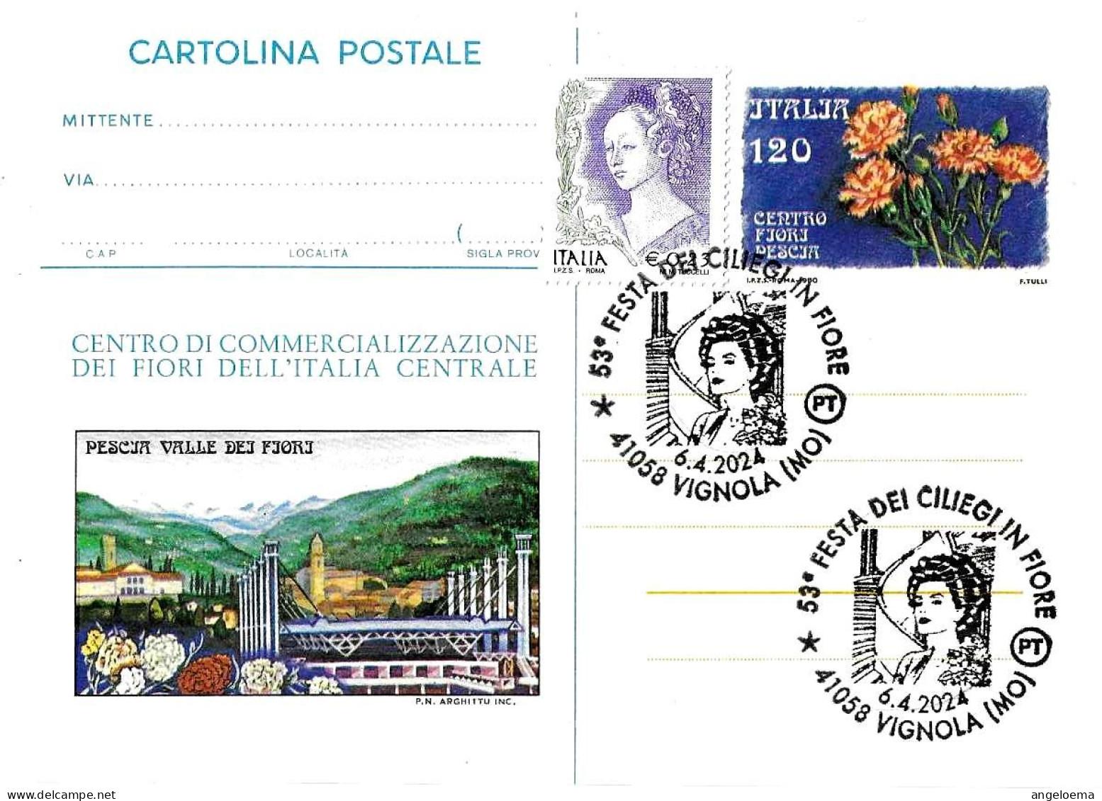 ITALIA ITALY - 2024 VIGNOLA (MO) 53^ Festa Ciliegi In Fiore Su Cartolina Postale CP - 11323 - Unclassified