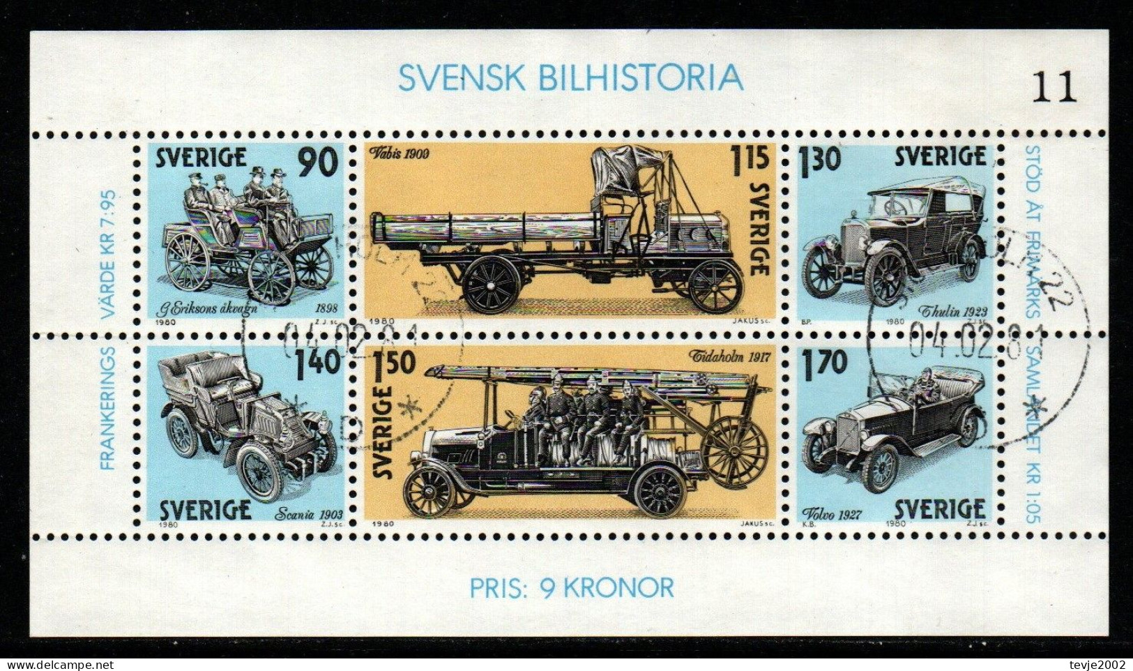 Schweden 1980 - Mi.Nr. Block 8 - Gestempelt Used - Blocs-feuillets