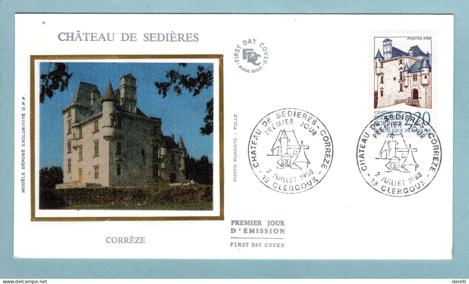 FDC France 1988 - Château De Sédières Corrèze - YT 2546 - 19 Clergoux - 1980-1989