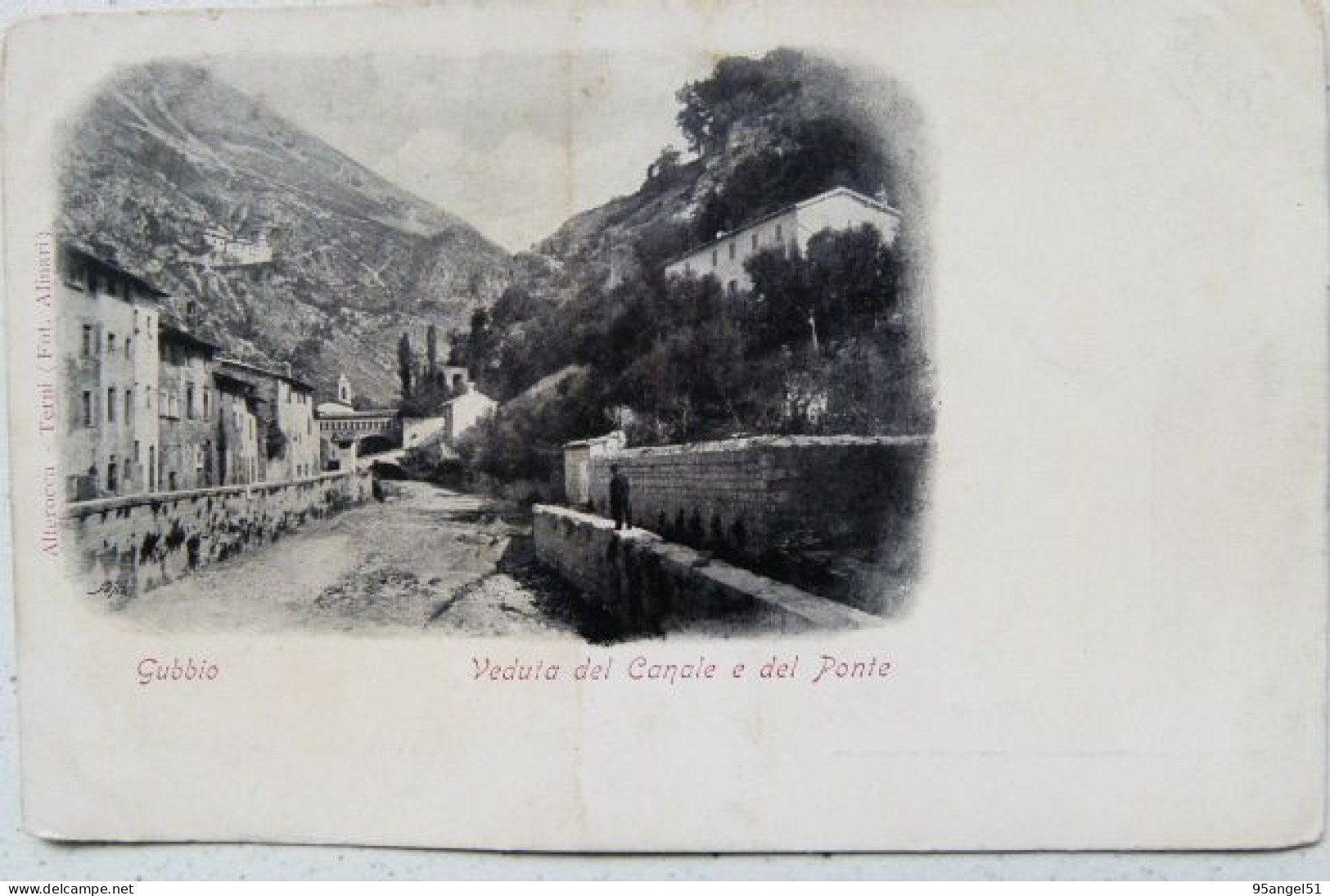 GUBBIO - VEDUTA DEL CANALE E DEL PONTE 1900 - Perugia