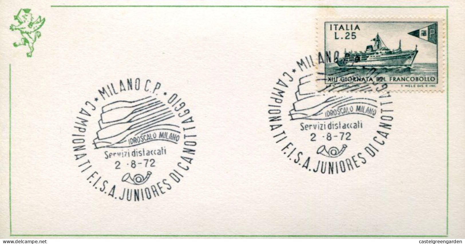 X0243 Italia Special Postmark 1972 Milano, Juniores Regatta, Rowing, Aviron - Non Classificati