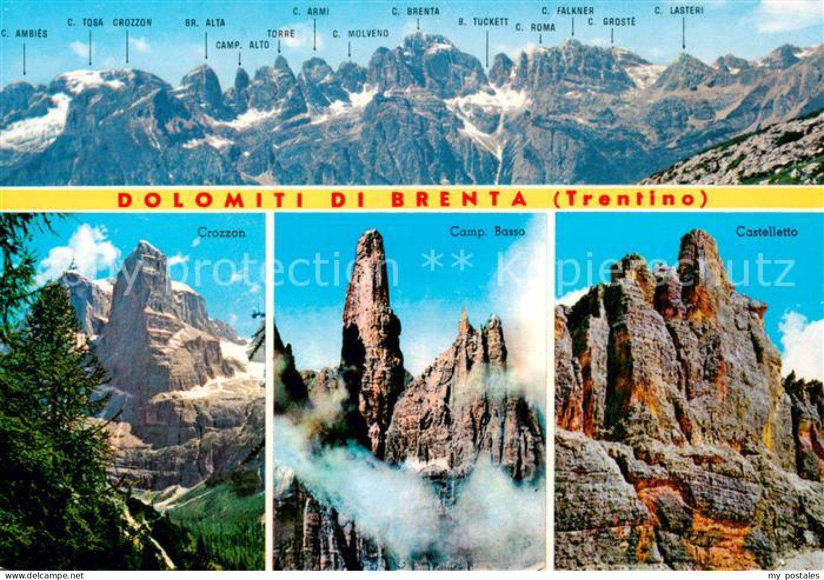 73789592 Dolomiti Di Brenta IT Panorama Crozzon Camp Basso Castelletto  - Autres & Non Classés