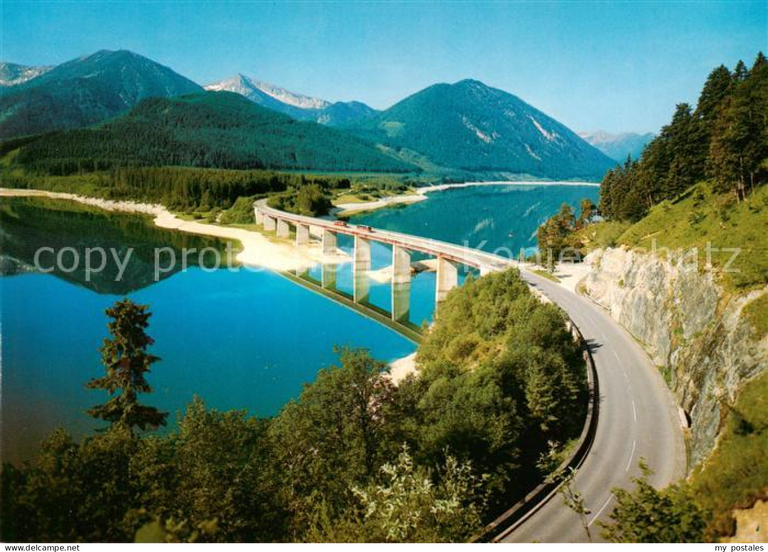 73789584 Sylvenstein-Stausee 780m Lenggries Dt Alpenstrasse Mit Faller Klammbrue - Lenggries