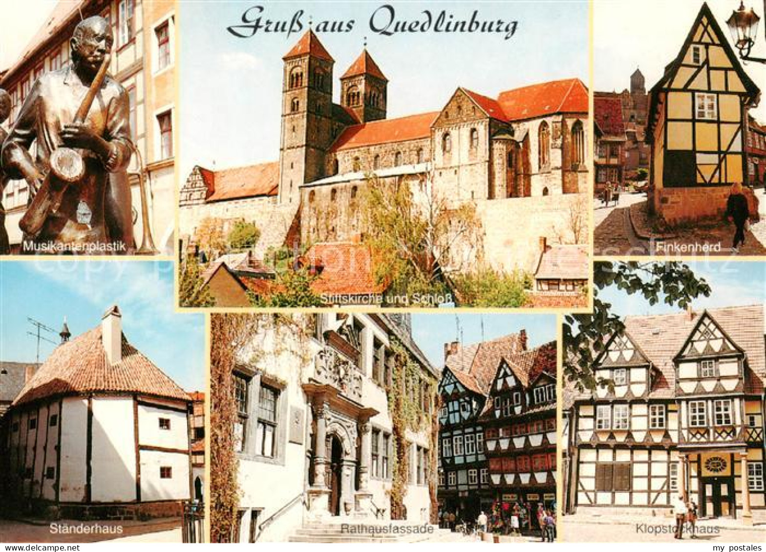 73789555 Quedlinburg Musikantenplastik Stiftskirche Schloss Finkenherd Staenderh - Sonstige & Ohne Zuordnung