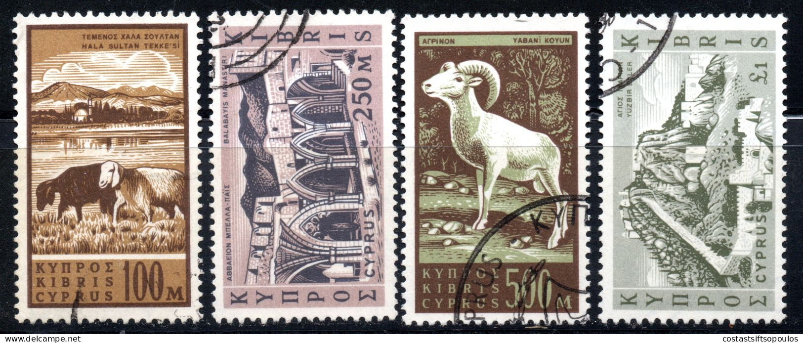 2960. CYPRUS 1962 DEFINITIVE HIGH VALUES SG.220-223 KRI-KRI - Gebraucht