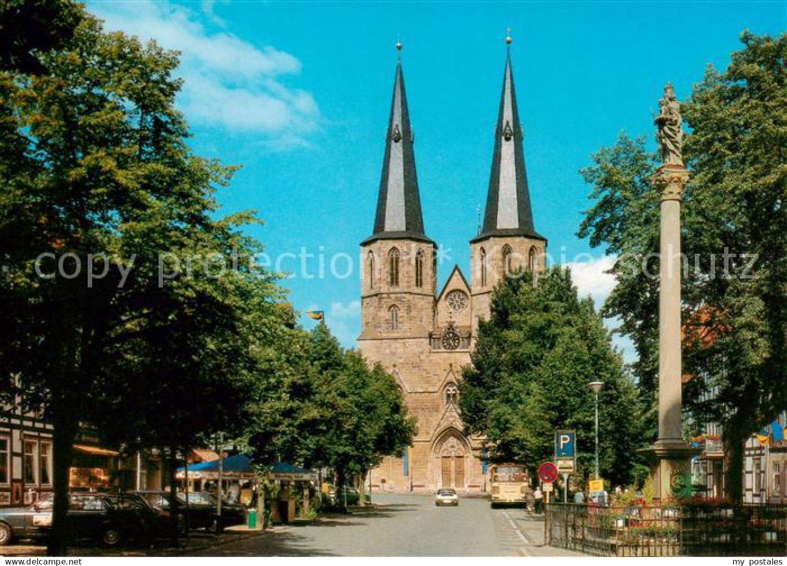 73789547 Duderstadt Kirche St Cyriakus Mit Mariensaeule Duderstadt - Duderstadt