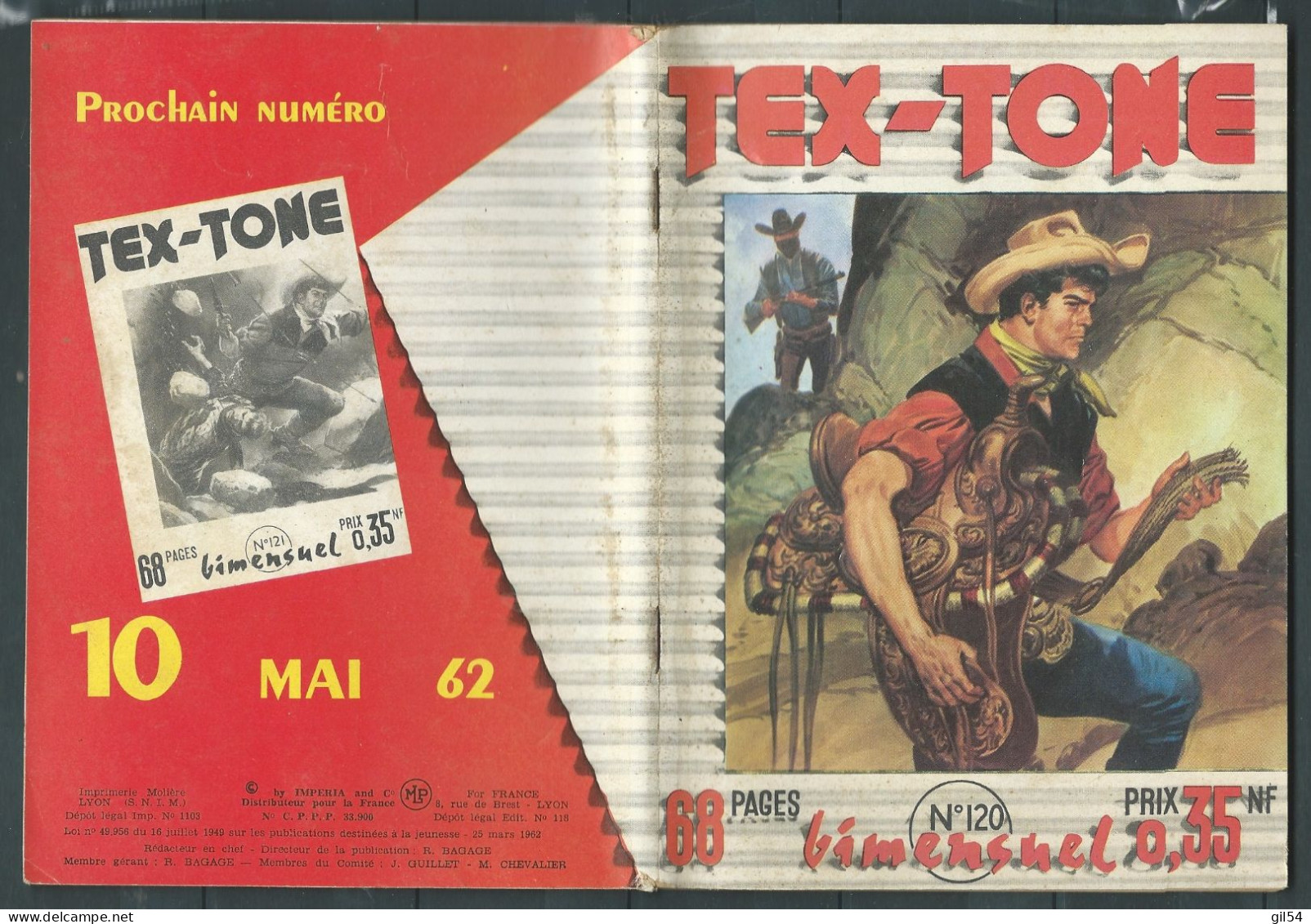 Tex-Tone  N° 120 - Bimensuel  " L'école Du Courage    " - D.L.  25 Mars 1962-   - Tex1003 - Small Size