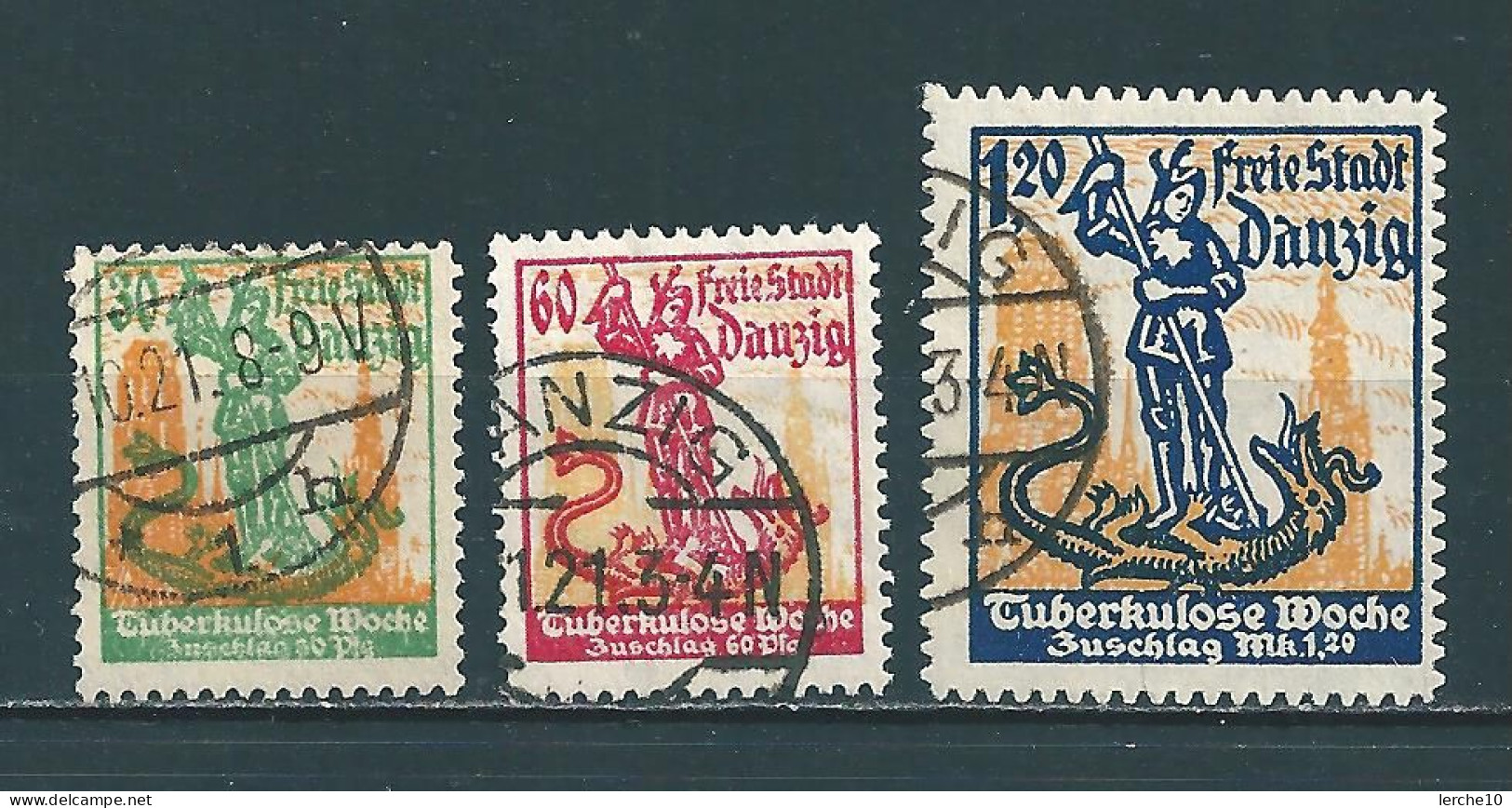 MiNr. 90-92  (0382) - Afgestempeld