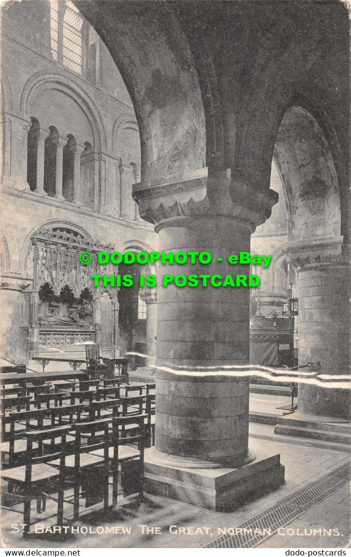 R529770 St. Bartholomew The Great. Norman Columns. London Stereoscopic Company S - Other & Unclassified