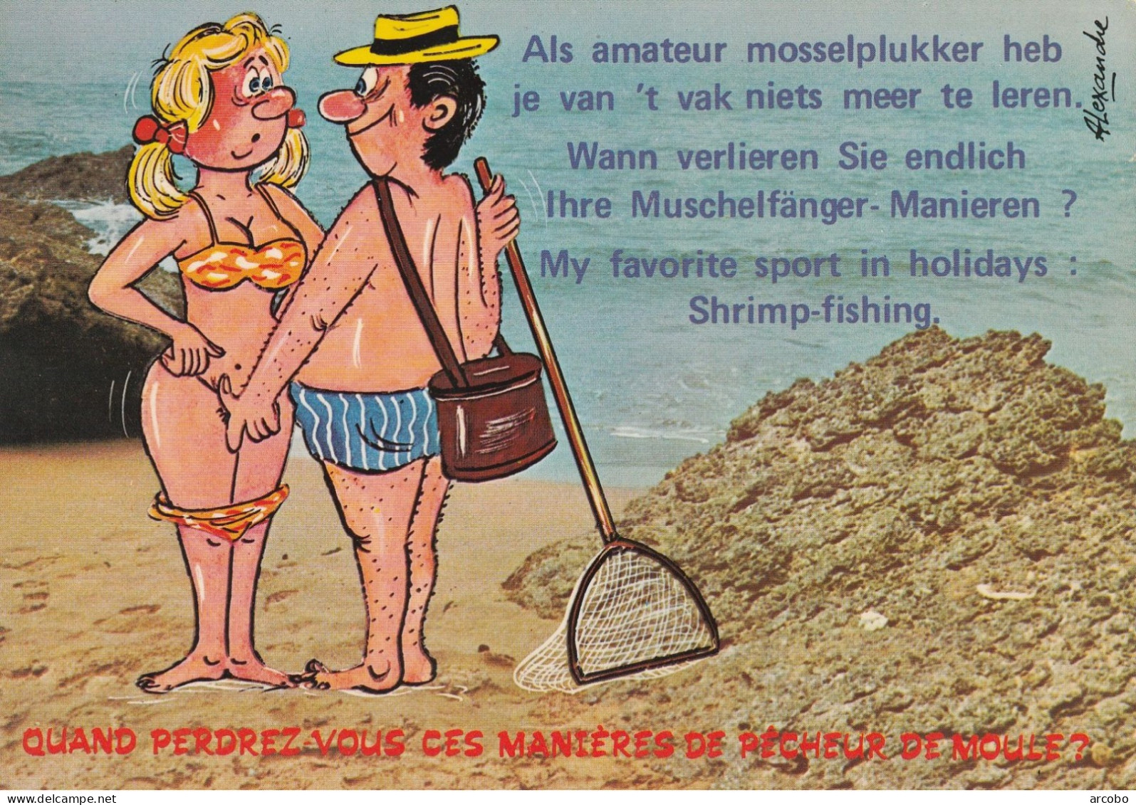 Mosselplukker, Muschelfänger, Shrimp-fishing - Humor