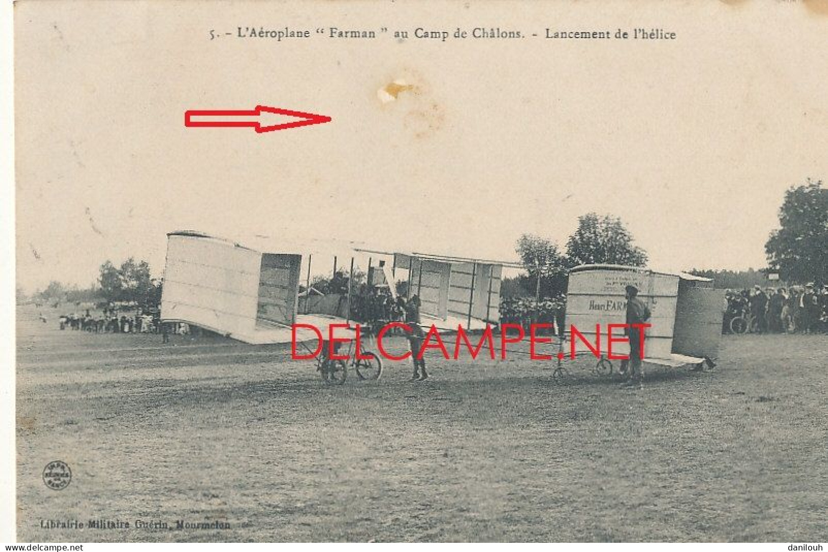 71 // CAMP DE CHALON    Aeroplane FARMAN   Lancement De L'hélice / Aviation - Chalon Sur Saone