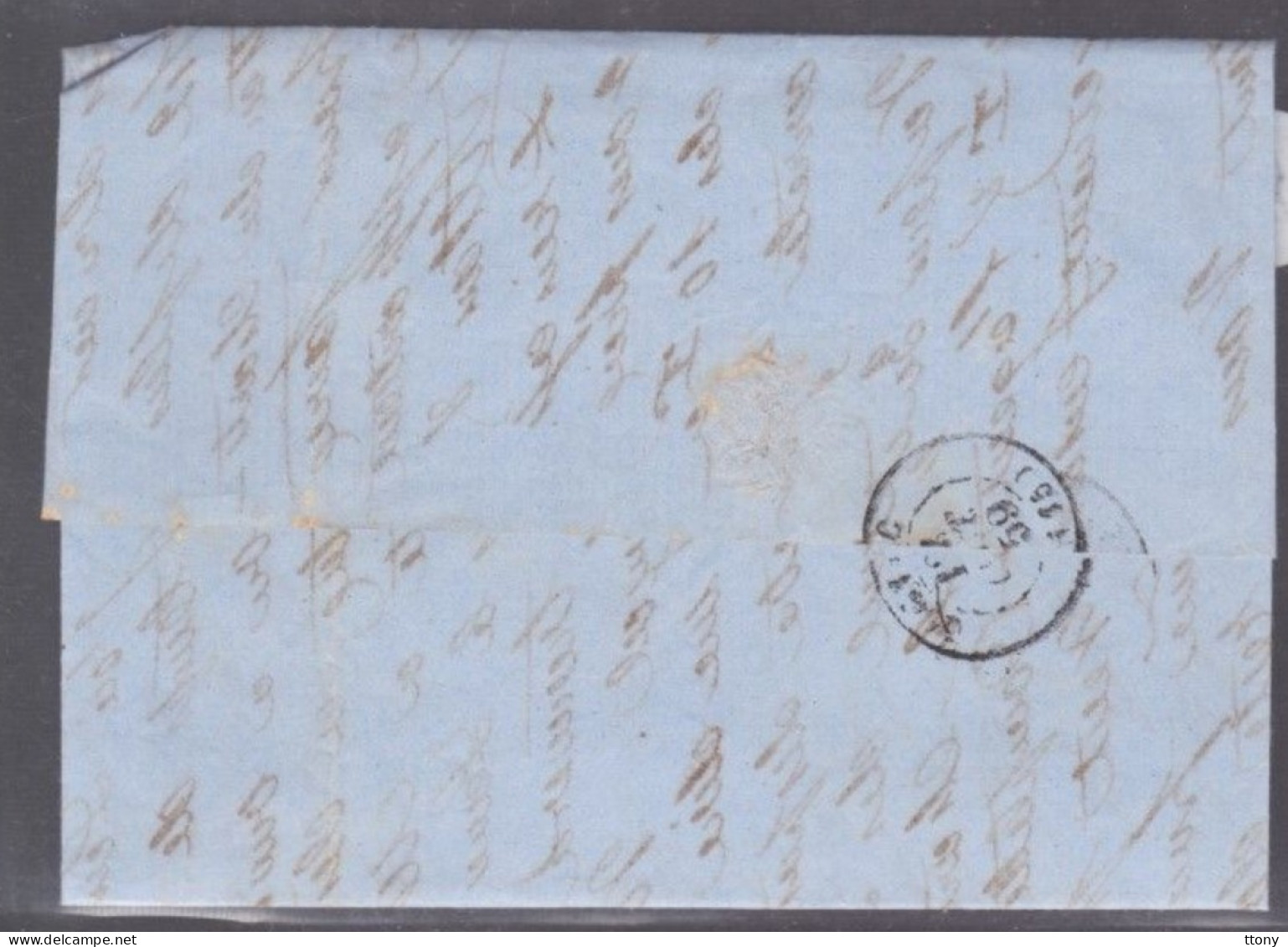 2  Timbres    Napoléon III   N° 14  20 C Bleu   Sur Lettre    Destination  Cognac    1859 - 1853-1860 Napoléon III.