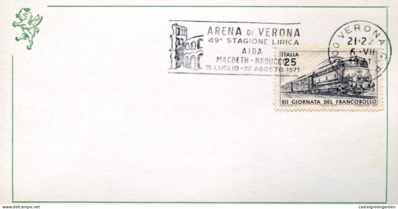 X0245 Italia Special Postmark 1971 Verona,Opera Season In The Arena,Oper Aida,Macbeth,Nabucco - Musik