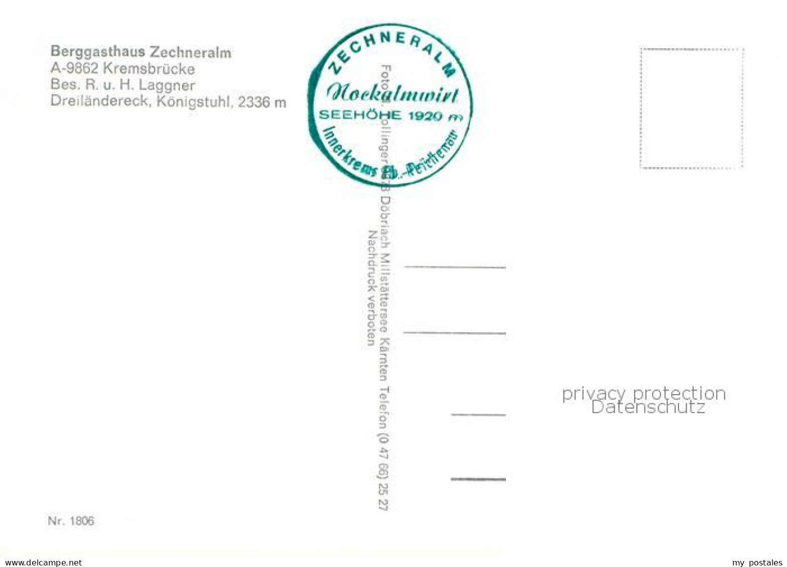73789508 Kremsbruecke Kaernten AT Berggasthaus Zechneralm Gastraum Friesenhals I - Autres & Non Classés