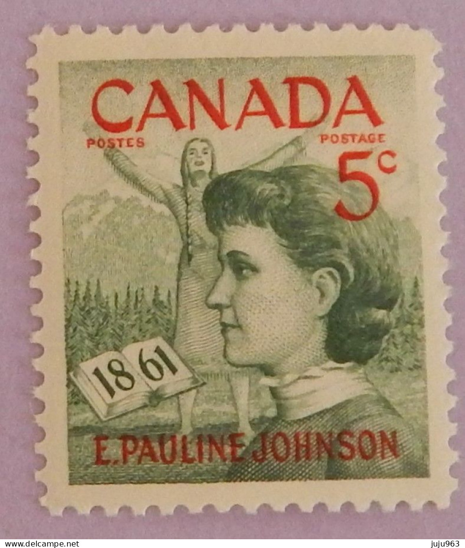 CANADA YT 319 NEUF**MNH " EMILY PAULINE JOHNSON" ANNÉE 1961 - Neufs