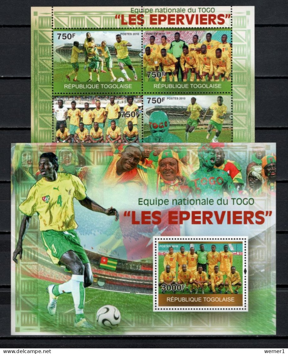 Togo 2010 Football Soccer, Togo Soccer Team Sheetlet + S/s MNH - Coupe D'Afrique Des Nations