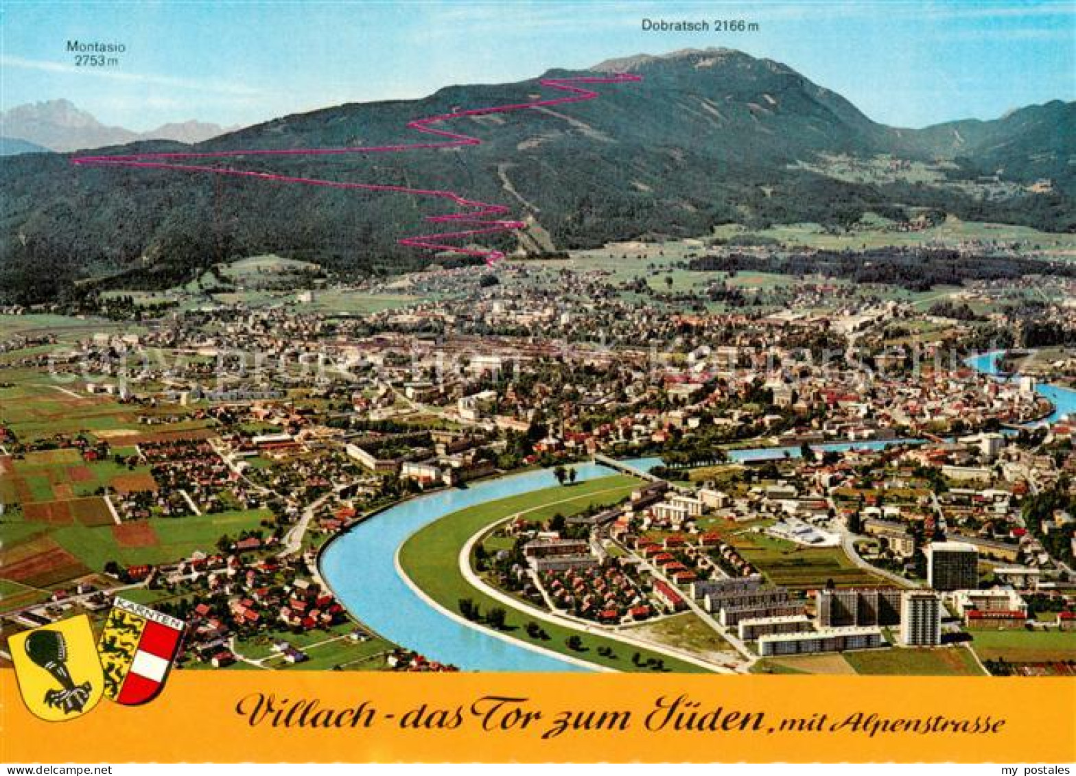 73789457 Villach Kaernten Fliegeraufnahme Mit Villacher Alpenstrasse Und Dobrats - Other & Unclassified