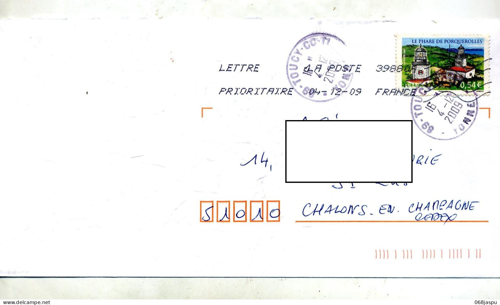 Lettre Cachet  Toucy Flamme Chiffrée - Handstempel