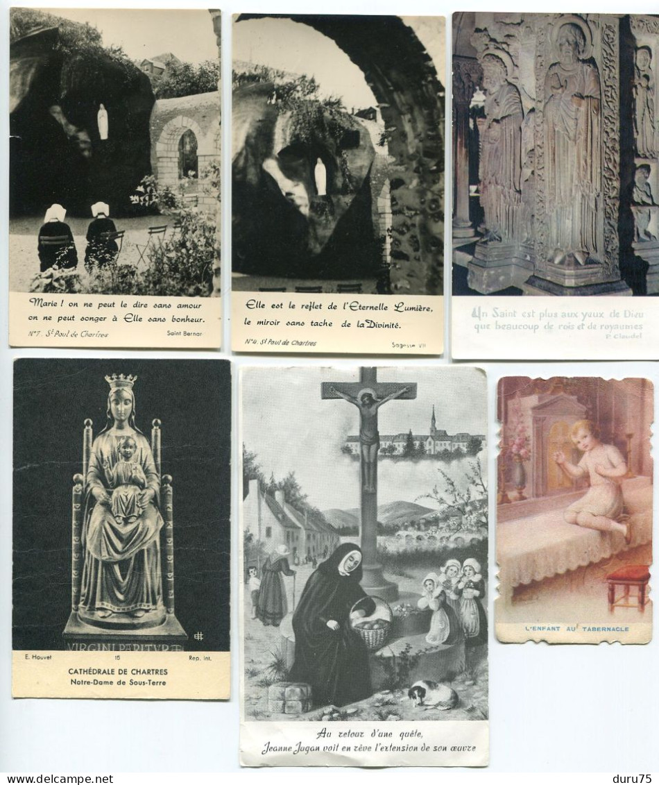 LOT N° 2 De 6 Images Religieuses Chartres St Paul (2) Cathédrale Saint Enfant Tabernacle Jeanne Jugan - Devotieprenten