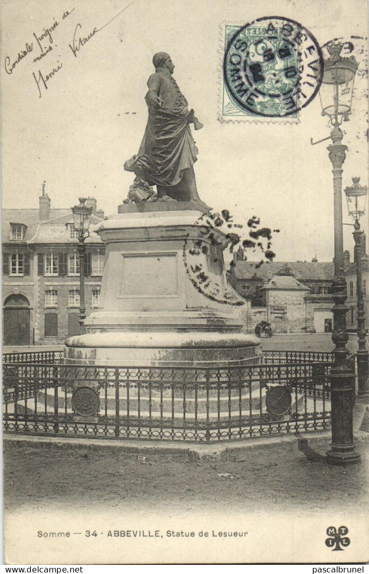 ABBEVILLE - STATUE DE LESUEUR - Abbeville