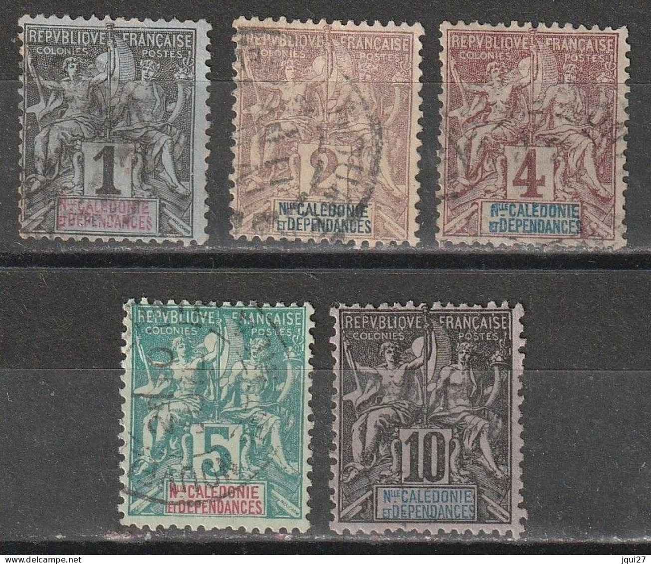 Nouvelle-Calédonie N° 41, 42, 43, 44, 45 - Used Stamps