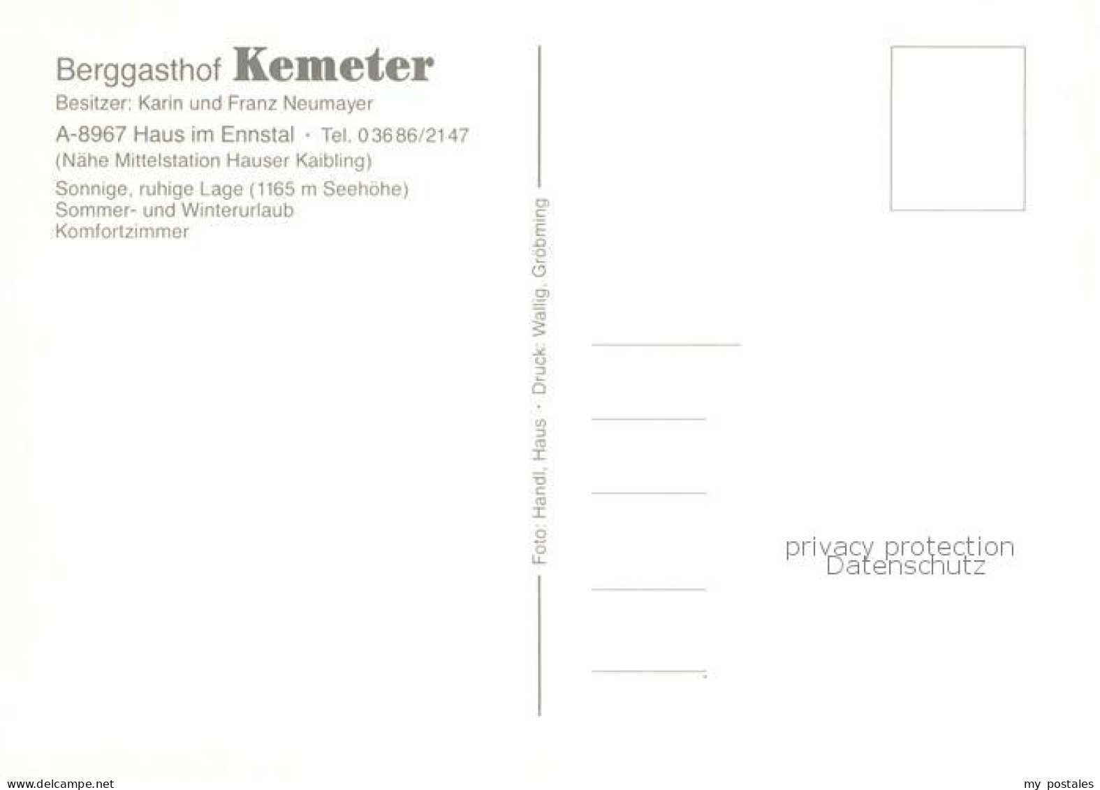 73789426 Haus Ennstal Steiermark AT Berggasthof Kemeter  - Autres & Non Classés