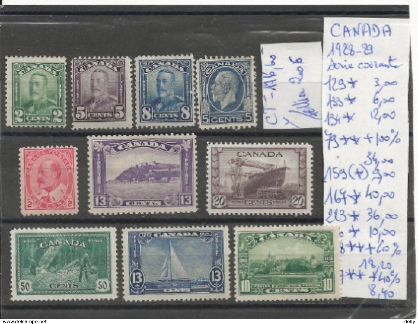 TIMBRE DU CANADA NEUF **/* DE 1928/29   Nr VOIR SUR PAPIER AVEC TIMBRES COTE 176.60  € - Ungebraucht