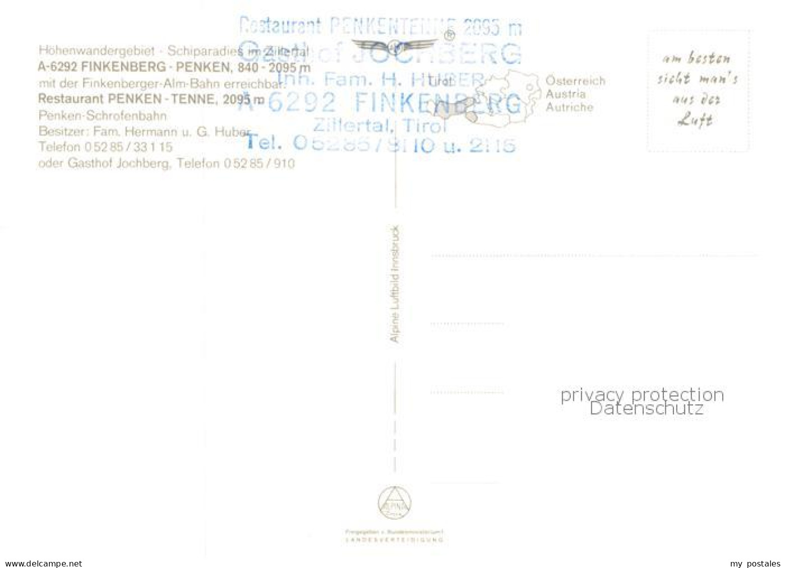 73789372 Finkenberg  Zillertal Tirol AT Finkenberg-Penken M. Gasthof Jochberg  - Other & Unclassified