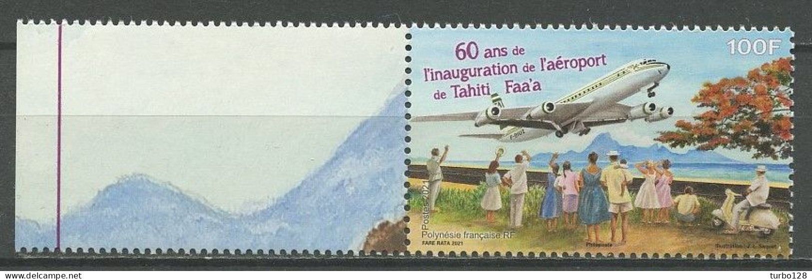 POLYNESIE 2021 N° 1264 ** Neuf MNH Superbe Avion Plane Transport Aéroport De Tahiti Faa'a - Ungebraucht