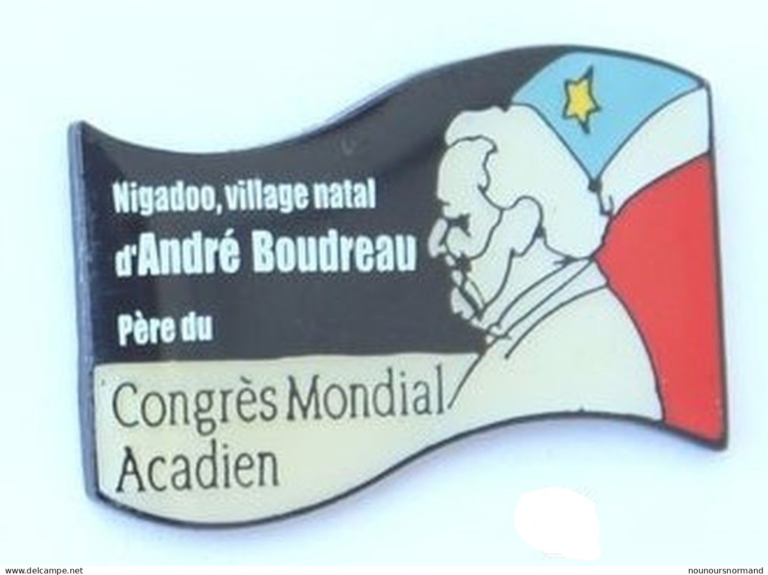 Pin's Nigadoo (Canada) - Village Natal D'ANDRE BOUDREAU - Père Du CONGRES MONDIAL ACADIEN - Portrait - N212 - Ciudades