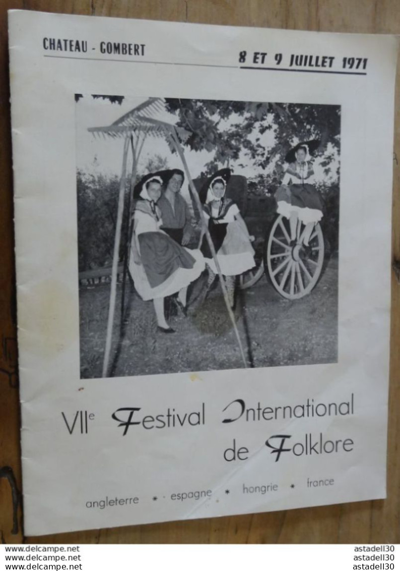 CHATEAU GOMBERT Programme VIIe Festival International De Folklore - 1971 ....... PRO-GOM ......... Caisse-40 - Programme
