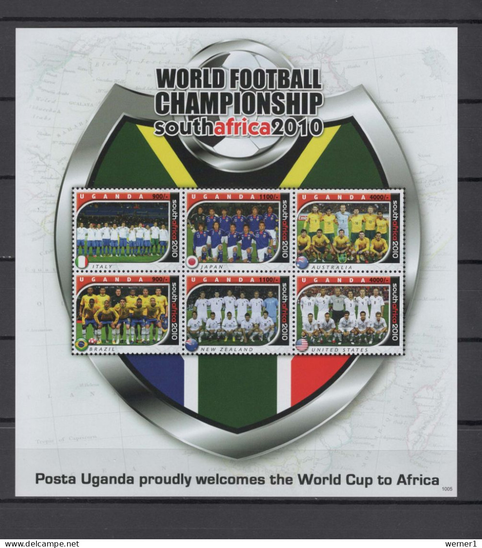 Uganda 2011 Football Soccer World Cup Set Of 2 Sheetlets MNH - 2010 – Afrique Du Sud