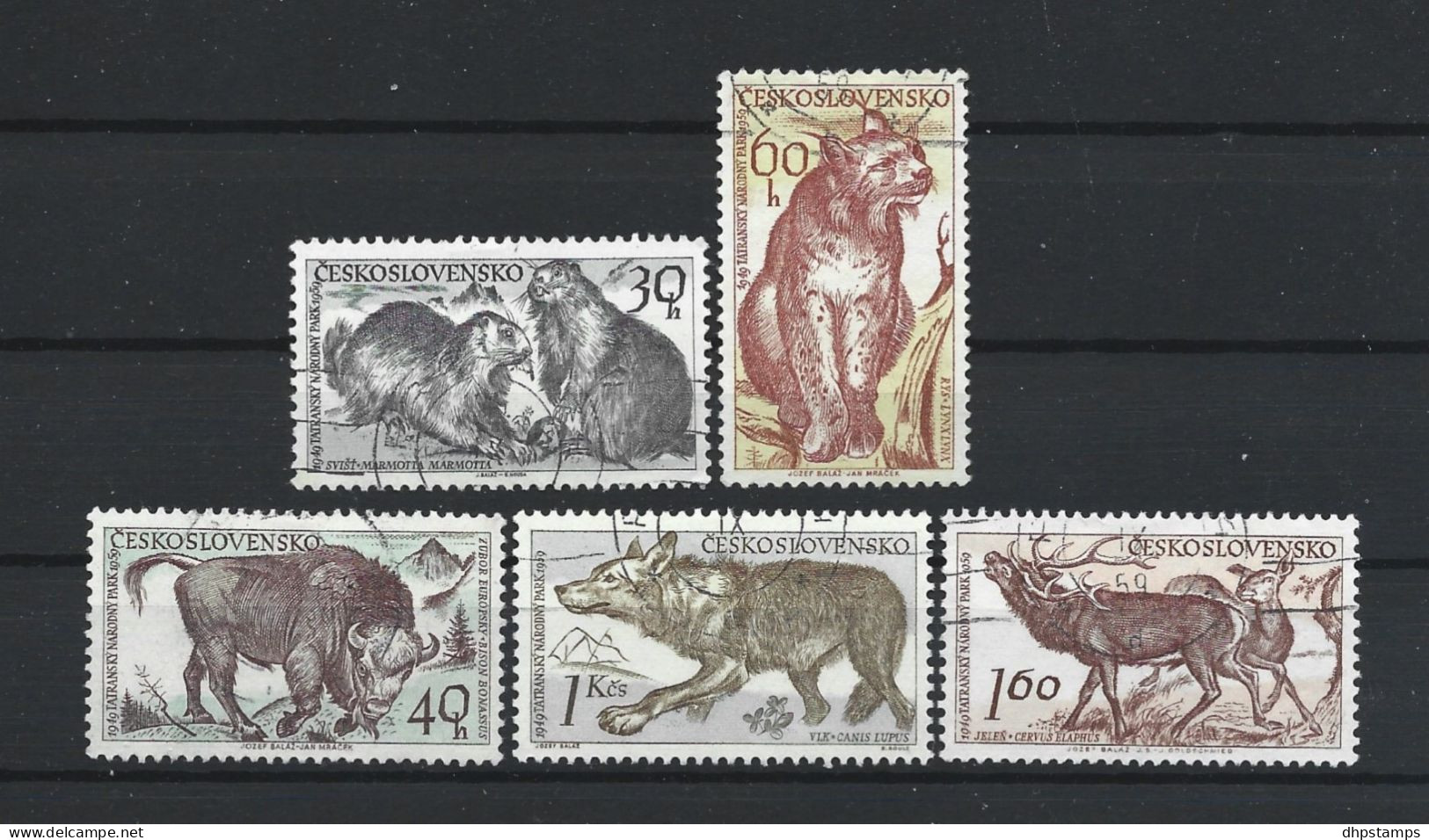 Ceskoslovensko 1959 Fauna  Y.T. 1037/1041 (0) - Oblitérés