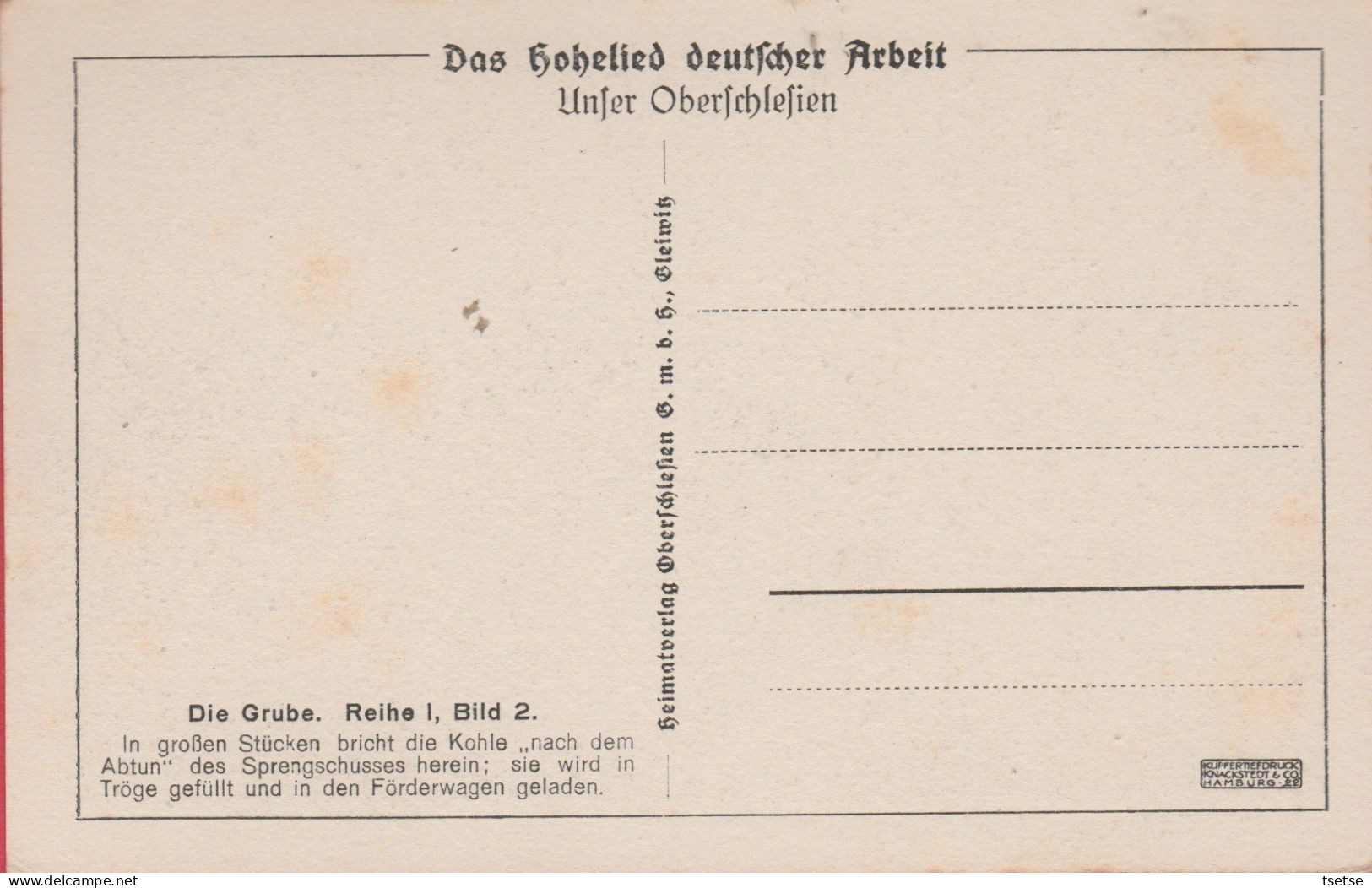 Dolny Slask / Walbrzych - Szyb / Górnictwo - Die Grube -Das Füllen Des Förderwagens ( Verso Zien ) - Polen