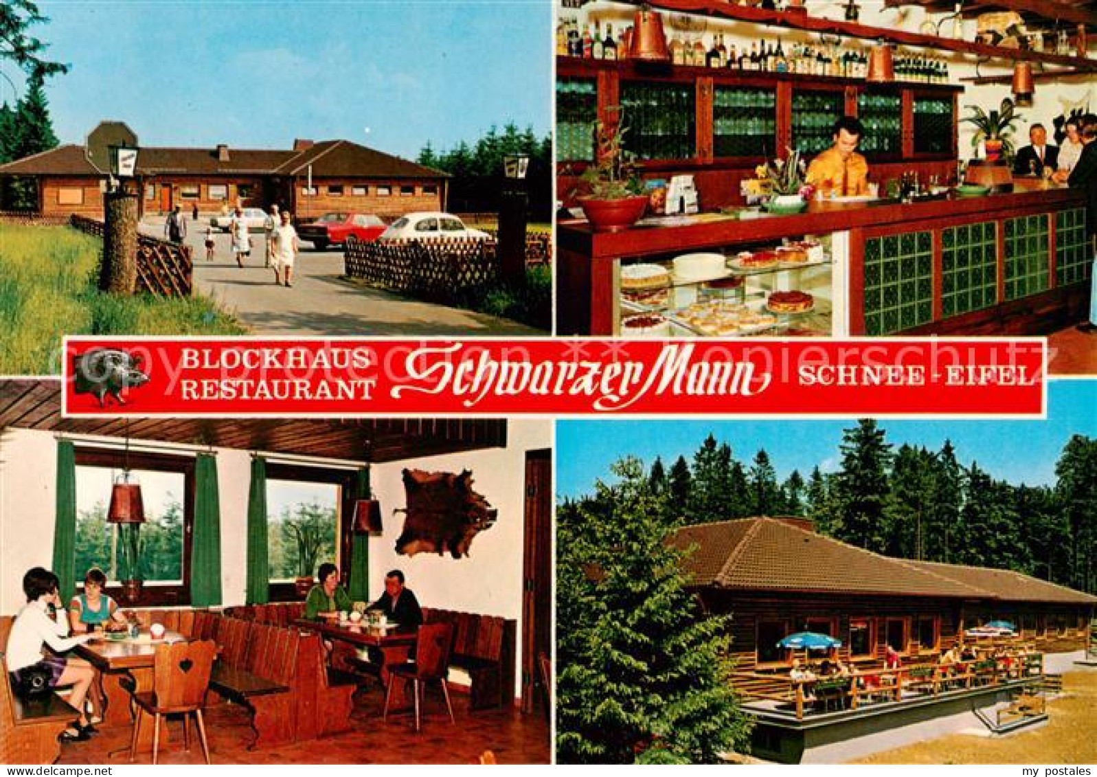 73789316 Schnee Eifel Restaurant Blockhaus Schwarzer Mann Innen- U. Aussenansich - Altri & Non Classificati