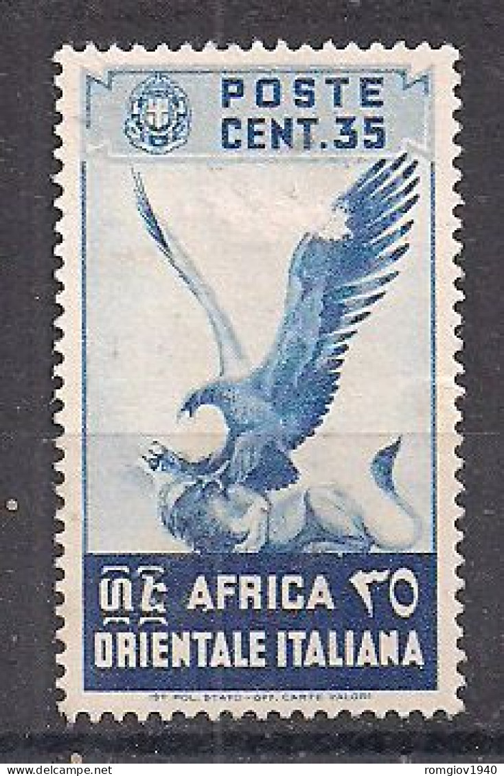 COLONIA ITALIANA  A.O.I. 1938 SOGGETTI VARI SASS. 9   MNH XF - Afrique Orientale Italienne