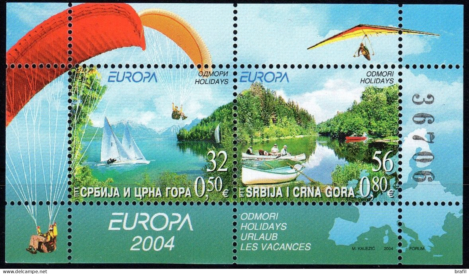 2004 Europa C.E.P.T.  , Le Vacanze Foglietto Serbia Montenegro, Nuovo (**) - 2004
