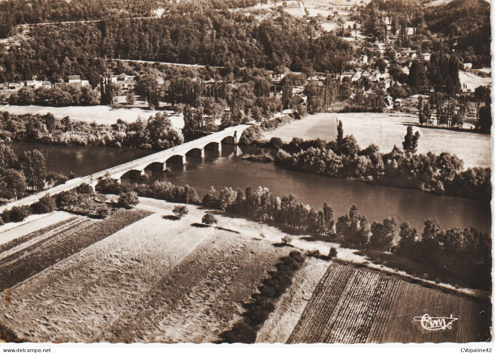 Le Pont De CENAC Et La Vallée De La Dordogne (24) Vue Aérienne  CPSM GF - Autres & Non Classés