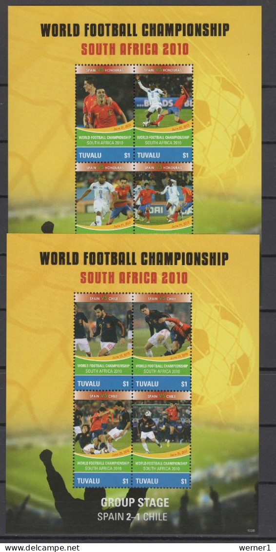 Tuvalu 2010 Football Soccer World Cup Set Of 7 Sheetlets + S/s MNH - 2010 – África Del Sur