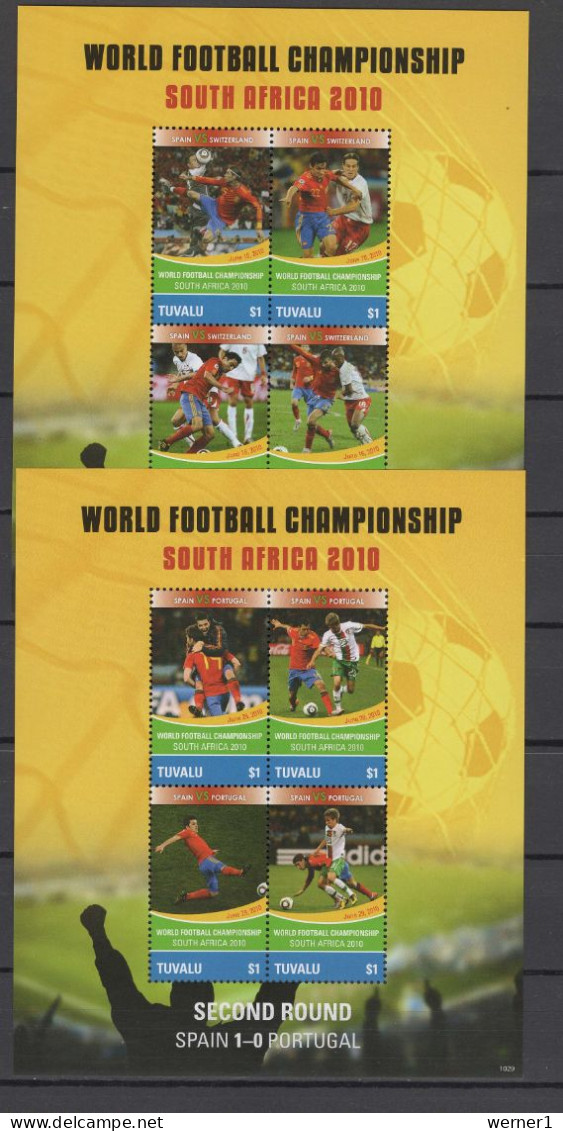 Tuvalu 2010 Football Soccer World Cup Set Of 7 Sheetlets + S/s MNH - 2010 – África Del Sur