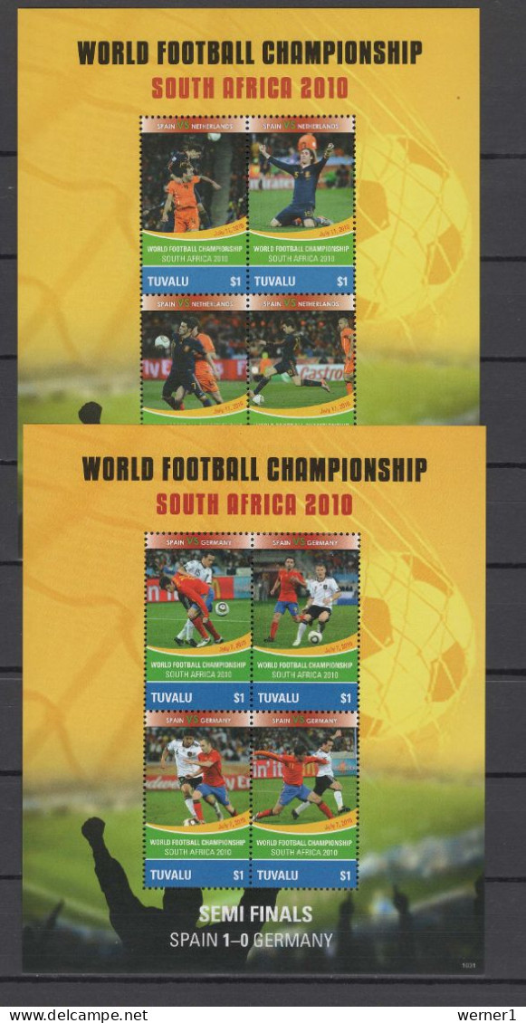 Tuvalu 2010 Football Soccer World Cup Set Of 7 Sheetlets + S/s MNH - 2010 – África Del Sur