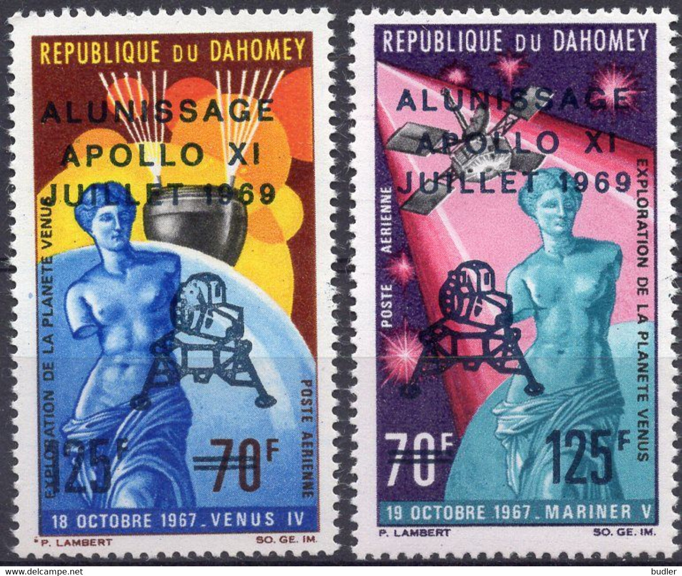 DAHOMEY :1969: Y.LP/PA 107-08*** Postfris/neufs/MNH : SPACE TRAVEL, APOLLO XI,MAN On The MOON. - Afrika